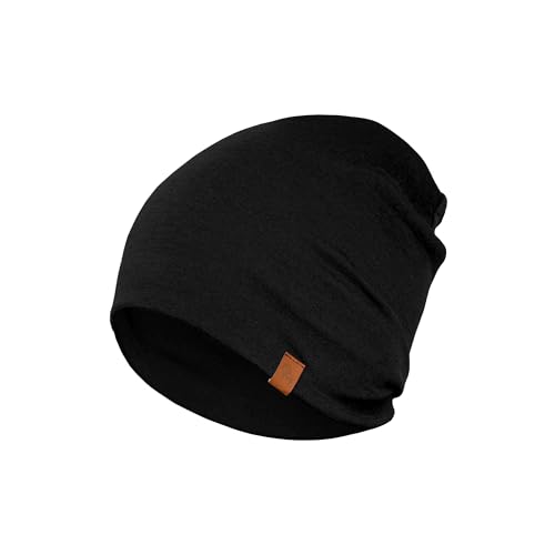 menique 100% Merinowolle Beanie Mütze Damen – Laufmütze...