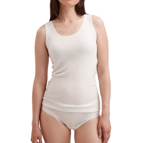Dilling Damen Merino Wolle Tanktop Natur 38 – Unterhemd...