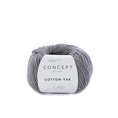 Katia Concept Cotton Yak Farbe 112 hellgrau, Wolle mit...