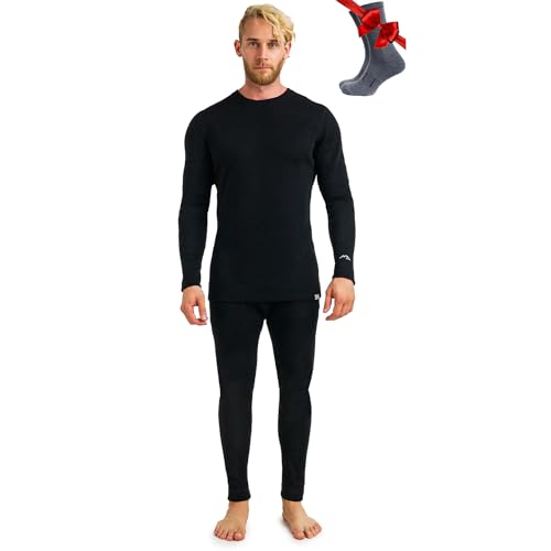 Merino.tech 100% Merino Unterwäsche Herren Set -...