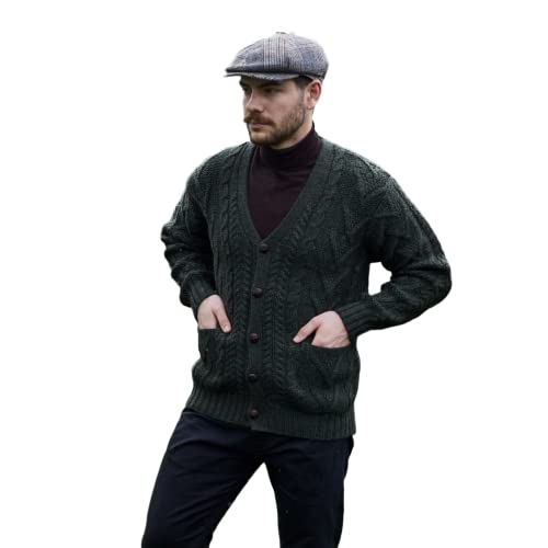 SAOL Herren Aran Irish Cable Knit Strickjacke Cardigan aus...