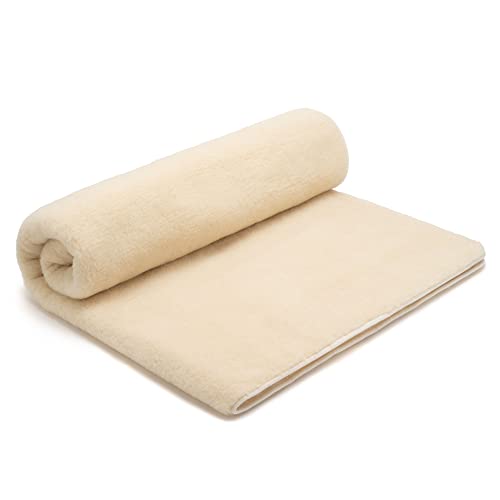 Merino Wolldecke Schurwolle 180x200 cm - Kuscheldecke aus...