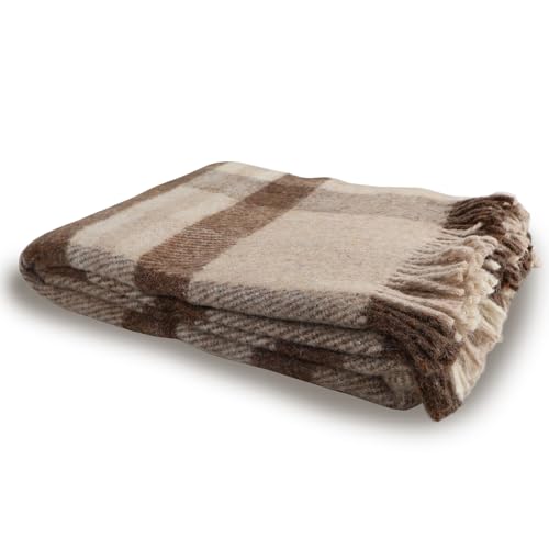 GLAESER Wohndecke Fair de Luxe Wollmix | Kuscheldecke aus...