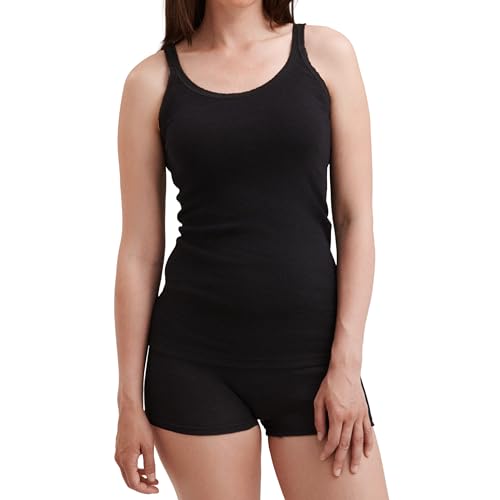 Dilling Damen Merino Wolle Trägertop Schwarz 36 –...