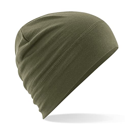 Beechfield B370 Merino Beanie, Military Green, One Size