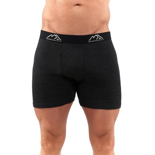 Merino.tech Unterwäsche Herren - 100% Merino Boxershorts...