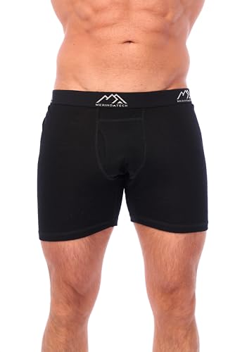 Merino.tech Unterwäsche Herren - 100% Merino Boxershorts...