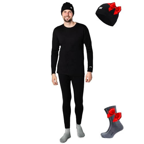 Merino.tech 100% Merino Unterwäsche Herren Set,...