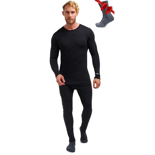 Merino.tech Merino Wool Baselayer Herren Set - Mittelschwer...