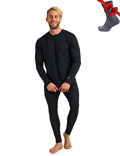 Merino.tech 100% Merino Unterwäsche Herren Set - Leicht...