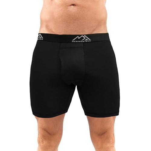Merino.tech Unterwäsche Herren - 100% Merino Boxershorts...