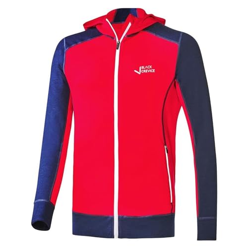 Black Crevice Herren Merino Kapuzenjacke, steel blue/ski...