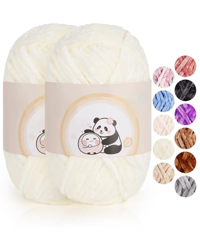 Aeelike 200g Warme Chenille Wolle zum Häkeln, Flauschige...