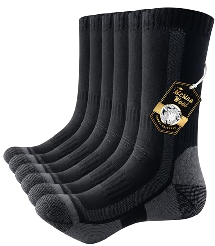 PULIOU Merino Socken Thermosocken Herren Damen Wandersocken...