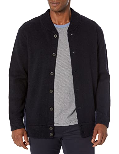 Pendleton Herren Shetland-Wolle Strickjacke, Navy, Mittel