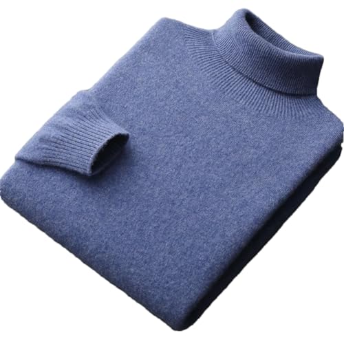 100% Merinowolle Rollkragenpullover Herren Einfarbig...