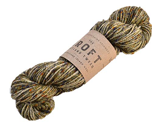 The Croft 100% Shetland Tweed Aran 100g Strang (mossbank...
