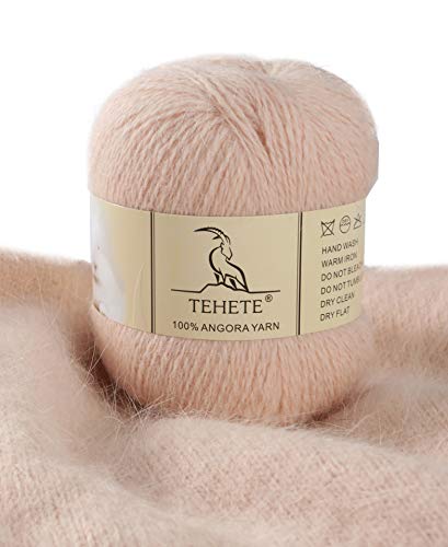 TEHETE 100% Angorawolle Garn zum stricken, Häkelgarn 38...