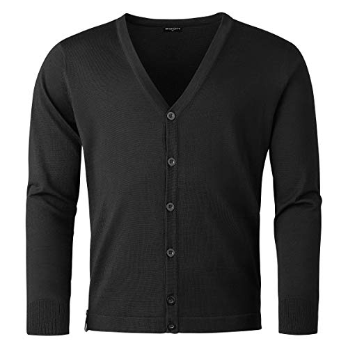 agon Herren Merino-Cardigan - Strickjacke mit Knopfreihe...