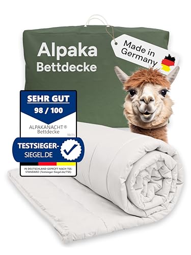 Alpakanacht Alpaka Bettdecke Ganzjahr - Bettdecke 155x220...