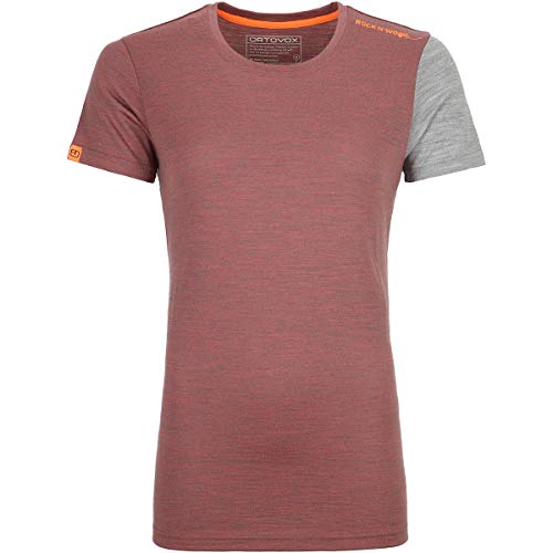 Ortovox Damen 185 Rock'n'Wool Short Sleeve, Blush Blend, M