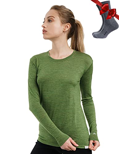 Merino.tech Merino Shirt Damen Langarm - Premium 100% Merino...