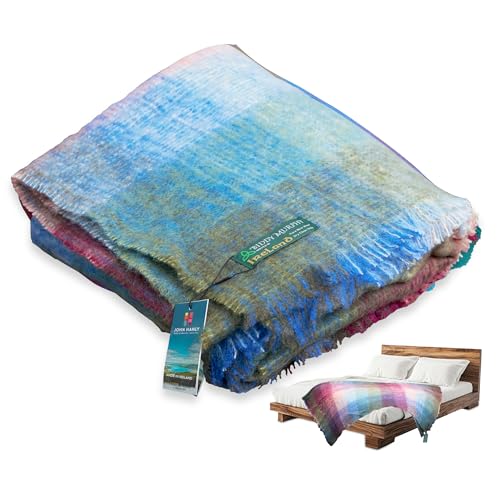 Überwurfdecke aus echtem irischem Angora-Mohair und Wolle,...
