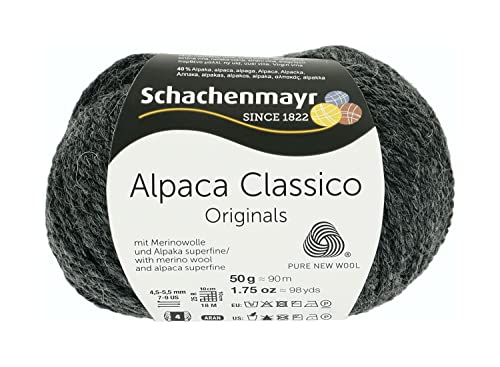 Schachenmayr Alpaca Classico, 50G anthrazit Handstrickgarne