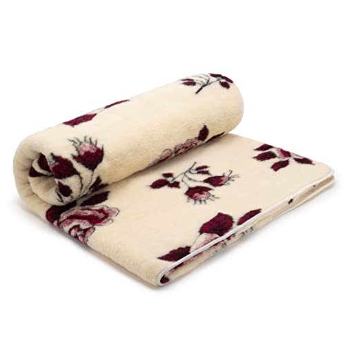 Merino Wolldecke Schurwolle 140x200 cm - Kuscheldecke aus...