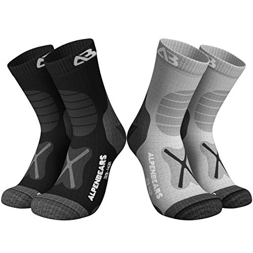 Alpen Bears Premium Wandersocken aus Merinowolle – [2...