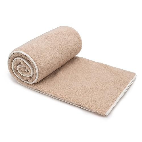 Merino Wolldecke Schurwolle 180x200 cm - Kuscheldecke aus...