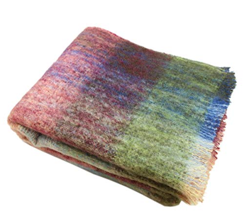 Überwurfdecke aus echtem irischem Angora-Mohair und Wolle,...