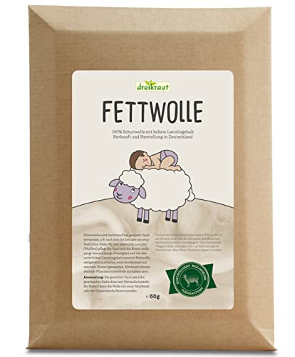 Fettwolle von dreikraut - Heilwolle - 50g -kontrolliert...