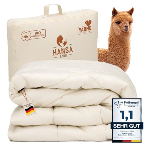 HANSA-FARM | Baby Alpaka Bio-Bettdecke 135 x 200 cm...