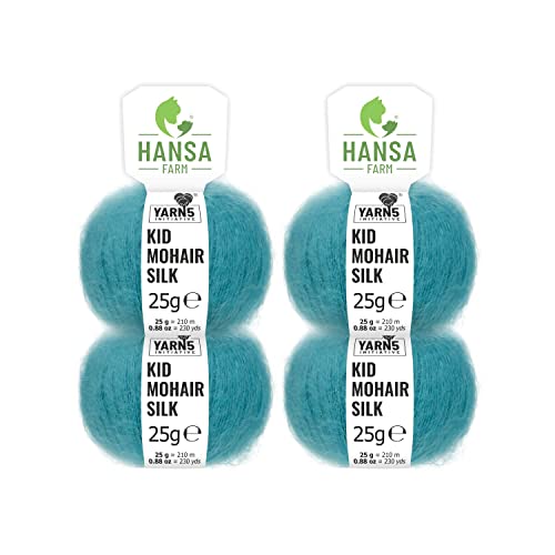 Premium Kid Mohair Wolle Mit Seide in 20 Farben - 100g Set...