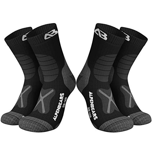 Premium Wandersocken aus Merino Wolle - [2 Paar] - Profi...