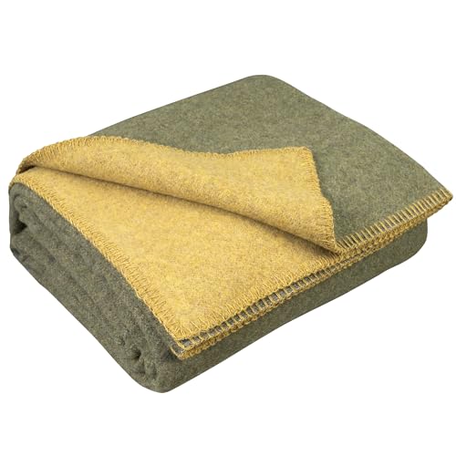 LYHome Merino Decke Wolldecke - Reisedecke Picknickdecke...
