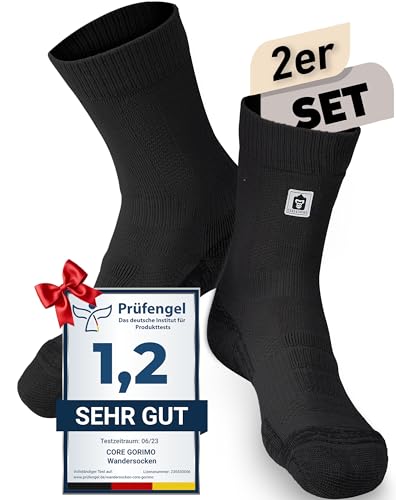 CORE GORIMO – 2 Paar – Merino Wandersocken – mit...