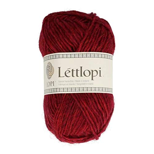 Lettlopi Wolle 1409 rot, Islandwolle zum Stricken von...