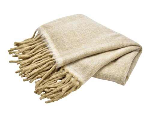 itsisa Flauschige Mohairdecke beige 130x170 cm - Mohair...