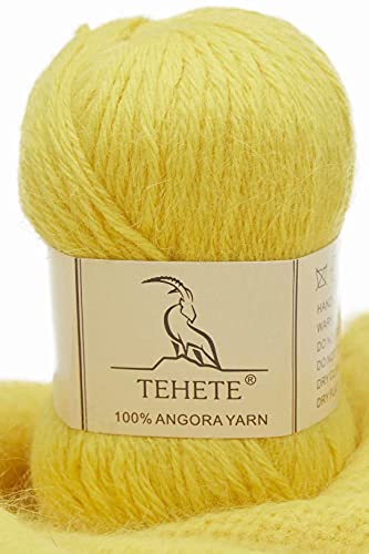 TEHETE 100% Angorawolle Garn zum stricken, Häkelgarn ca....