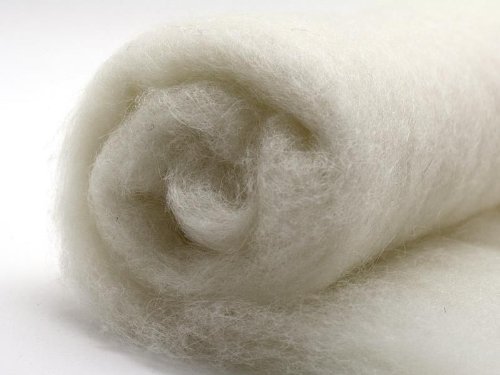Filzwolle - Shetlandwolle in naturweiß Größe: 500 g
