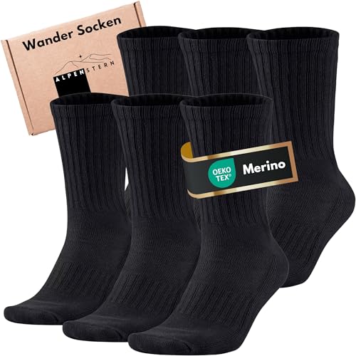 Alpenstern® Merino Wandersocken für Damen & Herren, Sommer...