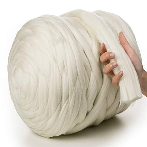 MERIWOOLART 100% Merinowolle, 4-5 cm Wollgarn zum Filzen von...