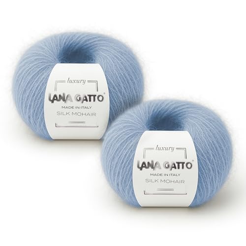 Mohair Silk Yarns for knitting, Lana Gatto Luxury Silk...