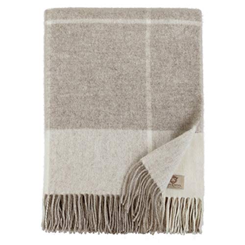 Linen & Cotton Decke Wolldecke Merino Wohndecke Kuscheldecke...
