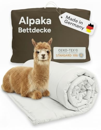 Alpaka Bettdecke 135x200 cm - Alpaka Decke für erholsamen...