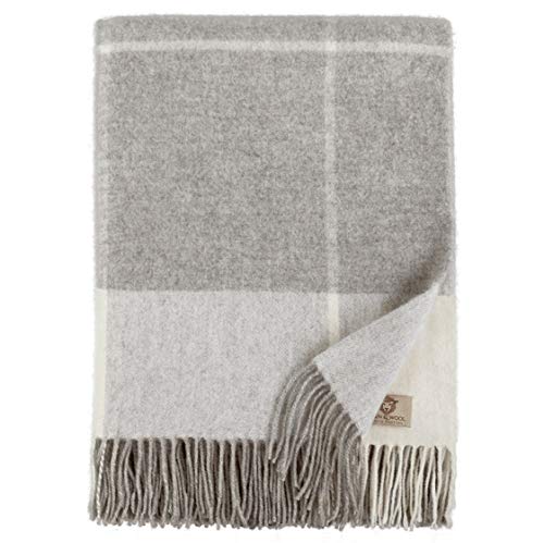 Linen & Cotton Weiche Warme Decke Wolldecke Merino Wohndecke...