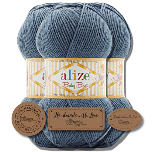 Hobby YARN 3x Etikettenlabel mit Alize Baby Best Wolle...