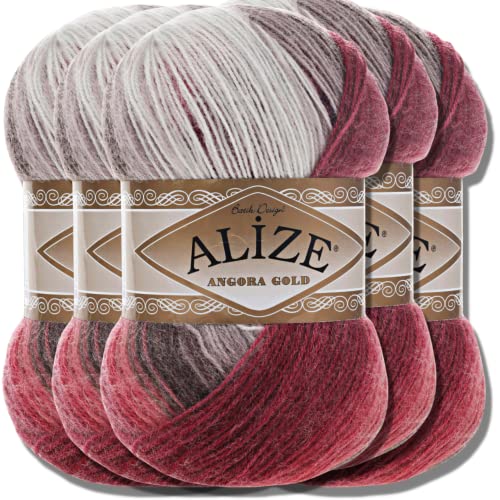 Alize 5x 100g Angora Gold Batik Premium Schurwolle mit...